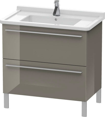 Duravit X-Large 31" x 26" x 18" Flannel Gray Finish Two Drawer Floorstanding Vanity Unit (XL653608989)