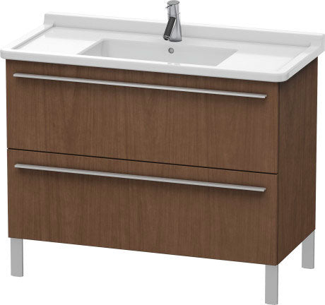 Duravit X-Large 39" x 26" x 18" American Walnut Finish Two Drawer Floorstanding Vanity Unit (XL653701313)