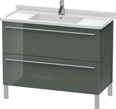 Duravit X-Large 39" x 26" x 18" Dolomite Gray Finish Two Drawer Floorstanding Vanity Unit (XL653703838)