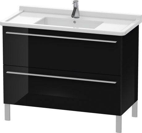 Duravit X-Large 39" x 26" x 18" Black Finish Two Drawer Floorstanding Vanity Unit (XL653704040)
