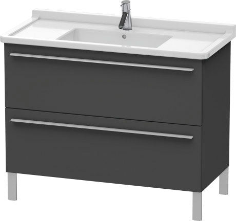Duravit X-Large 39" x 26" x 18" Graphite Finish Two Drawer Floorstanding Vanity Unit (XL653704949)