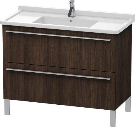 Duravit X-Large 39" x 26" x 18" Chestnut Dark Finish Two Drawer Floorstanding Vanity Unit (XL653705353)