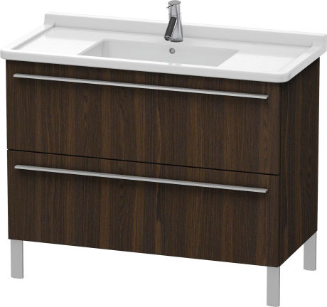 Duravit X-Large 39" x 26" x 18" Walnut Brushed Finish Two Drawer Floorstanding Vanity Unit (XL653706969)