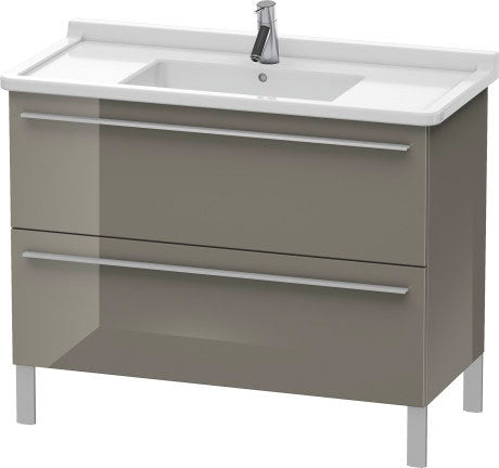 Duravit X-Large 39" x 26" x 18" Flannel Gray Finish Two Drawer Floorstanding Vanity Unit (XL653708989)