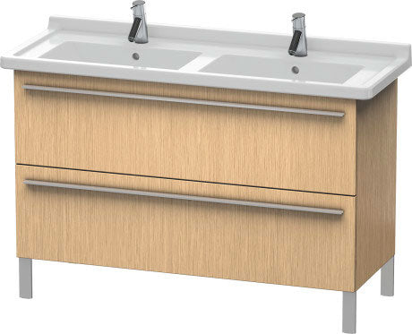 Duravit X-Large 47" x 26" x 18" Brushed Oak Finish Two Drawer Floorstanding Vanity Unit (XL653801212)