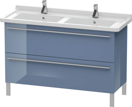 Duravit X-Large 47" x 26" x 18" Stone Blue High Gloss Finish Two Drawer Floorstanding Vanity Unit (XL653804747)