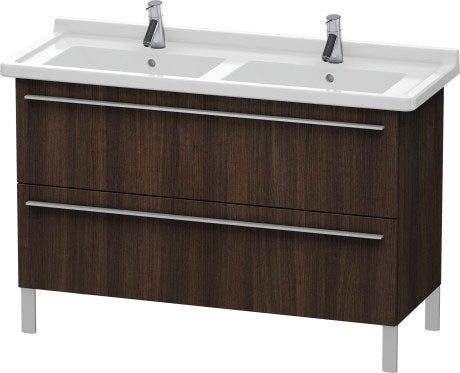 Duravit X-Large 47" x 26" x 18" Chestnut Dark Finish Two Drawer Floorstanding Vanity Unit (XL653805353)