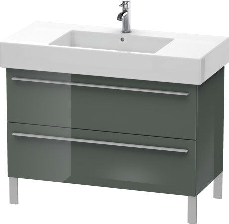 Duravit X-Large 39" x 23" x 18" Dolomite Gray Finish Two Drawer Floorstanding Vanity Unit (XL654403838)