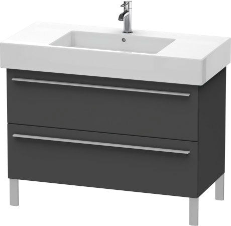 Duravit X-Large 39" x 23" x 18" Graphite Finish Two Drawer Floorstanding Vanity Unit (XL654404949)
