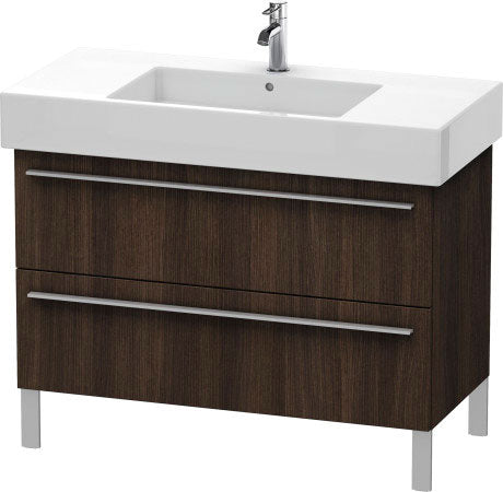 Duravit X-Large 39" x 23" x 18" Chestnut Dark Finish Two Drawer Floorstanding Vanity Unit (XL654405353)