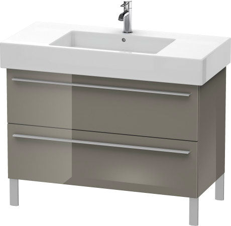 Duravit X-Large 39" x 23" x 18" Flannel Gray Finish Two Drawer Floorstanding Vanity Unit (XL654408989)