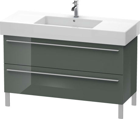 Duravit X-Large 47" x 23" x 18" Dolomite Gray Finish Two Drawer Floorstanding Vanity Unit (XL654503838)