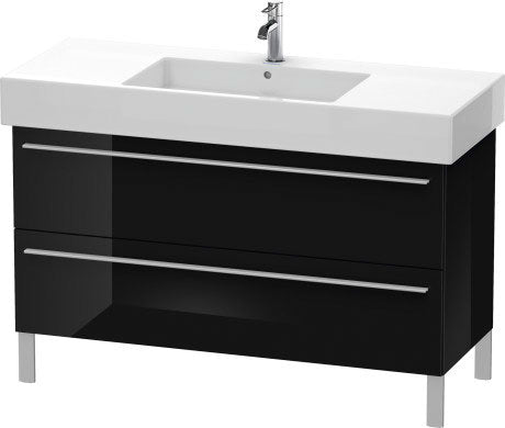 Duravit X-Large 47" x 23" x 18" Black Finish Two Drawer Floorstanding Vanity Unit (XL654504040)
