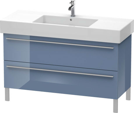 Duravit X-Large 47" x 23" x 18" Stone Blue High Gloss Finish Two Drawer Floorstanding Vanity Unit (XL654504747)
