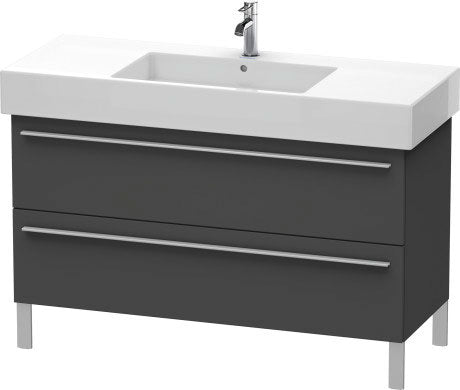Duravit X-Large 47" x 23" x 18" Graphite Finish Two Drawer Floorstanding Vanity Unit (XL654504949)