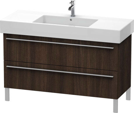 Duravit X-Large 47" x 23" x 18" Chestnut Dark Finish Two Drawer Floorstanding Vanity Unit (XL654505353)