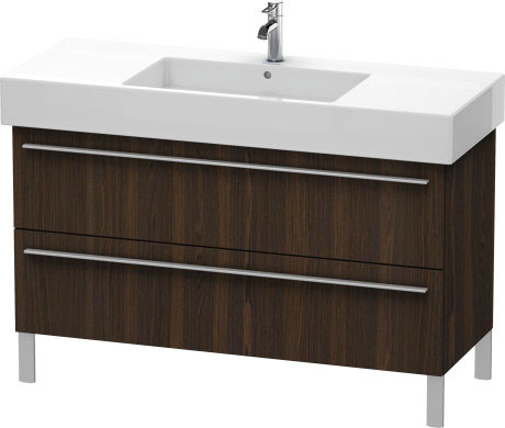 Duravit X-Large 47" x 23" x 18" Walnut Brushed Finish Two Drawer Floorstanding Vanity Unit (XL654506969)