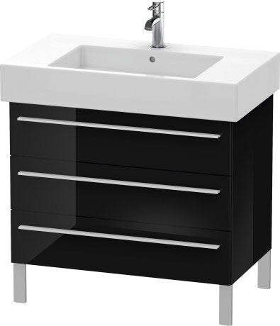Duravit X-Large 31" x 23" x 18" Black Finish Three Drawer Floorstanding Vanity Unit (XL655304040)