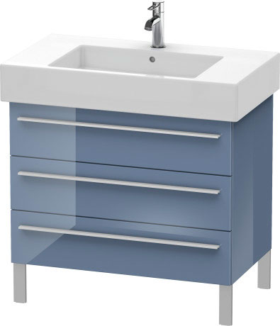 Duravit X-Large 31" x 23" x 18" Stone Blue High Gloss Finish Three Drawer Floorstanding Vanity Unit (XL655304747)