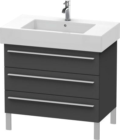 Duravit X-Large 31" x 23" x 18" Graphite Finish Three Drawer Floorstanding Vanity Unit (XL655304949)