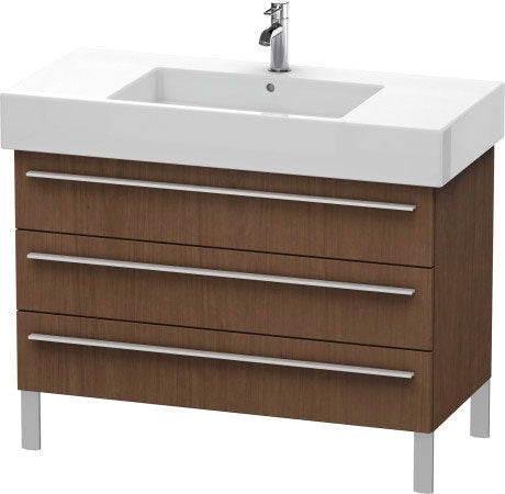 Duravit X-Large 39" x 23" x 18" American Walnut Finish Three Drawer Floorstanding Vanity Unit (XL655401313)