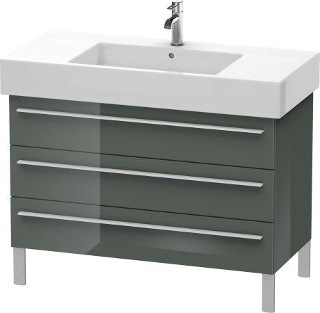 Duravit X-Large 39" x 23" x 18" Dolomite Gray Finish Three Drawer Floorstanding Vanity Unit (XL655403838)