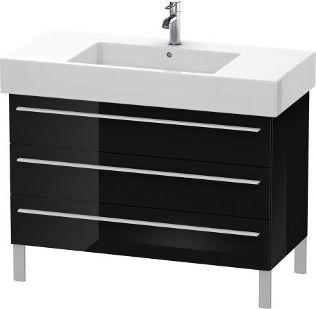 Duravit X-Large 39" x 23" x 18" Black Finish Three Drawer Floorstanding Vanity Unit (XL655404040)