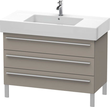 Duravit X-Large 39" x 23" x 18" Basalt Finish Three Drawer Floorstanding Vanity Unit (XL655404343)
