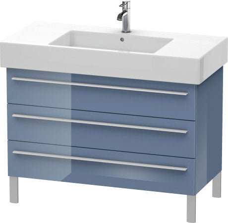 Duravit X-Large 39" x 23" x 18" Stone Blue High Gloss Finish Three Drawer Floorstanding Vanity Unit (XL655404747)