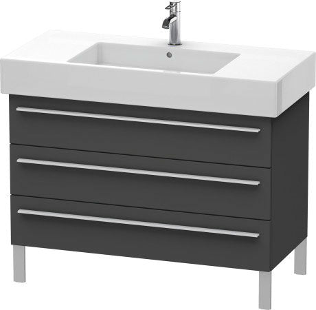 Duravit X-Large 39" x 23" x 18" Graphite Finish Three Drawer Floorstanding Vanity Unit (XL655404949)