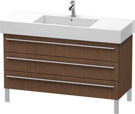 Duravit X-Large 47" x 23" x 18" American Walnut Finish Three Drawer Floorstanding Vanity Unit (XL655501313)