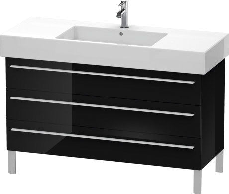 Duravit X-Large 47" x 23" x 18" Black Finish Three Drawer Floorstanding Vanity Unit (XL655504040)