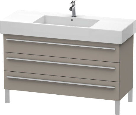 Duravit X-Large 47" x 23" x 18" Basalt Finish Three Drawer Floorstanding Vanity Unit (XL655504343)