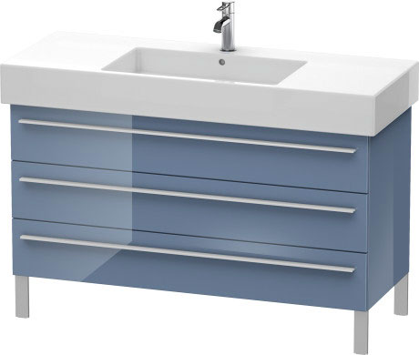 Duravit X-Large 47" x 23" x 18" Stone Blue High Gloss Finish Three Drawer Floorstanding Vanity Unit (XL655504747)