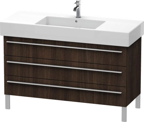 Duravit X-Large 47" x 23" x 18" Chestnut Dark Finish Three Drawer Floorstanding Vanity Unit (XL655505353)