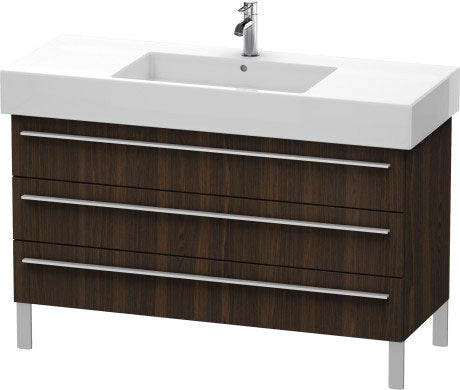 Duravit X-Large 47" x 23" x 18" Walnut Brushed Finish Three Drawer Floorstanding Vanity Unit (XL655506969)