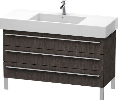 Duravit X-Large 47" x 23" x 18" Dark Brushed Oak Finish Three Drawer Floorstanding Vanity Unit (XL655507272)