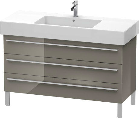 Duravit X-Large 47" x 23" x 18" Flannel Gray Finish Three Drawer Floorstanding Vanity Unit (XL655508989)