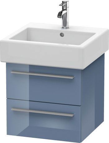 Duravit X-Large 18" x 18" x 17" Stone Blue High Gloss Finish Wall-Mounted Vanity Unit (XL634304747)