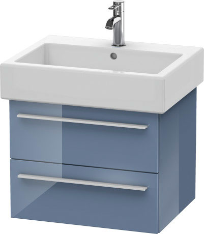 Duravit X-Large 22" x 18" x 17" Stone Blue High Gloss Finish Wall-Mounted Vanity Unit (XL634404747)