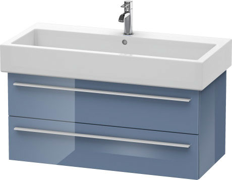 Duravit X-Large 37" x 18" x 17" Stone Blue High Gloss Finish Wall-Mounted Vanity Unit (XL634604747)