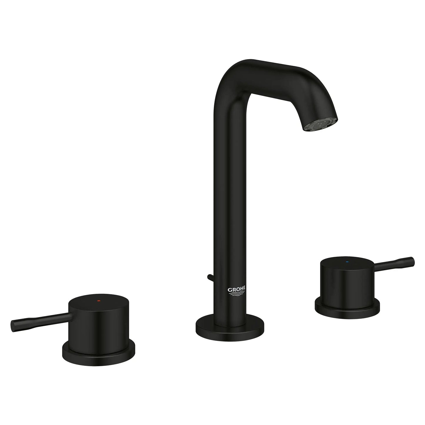 Grohe Essence 8" 1.2 GPM Two-Handle Wall Mount Widespread Matte Black Faucet