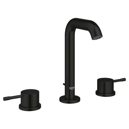 Grohe Essence 8" 1.2 GPM Two-Handle Wall Mount Widespread Matte Black Faucet