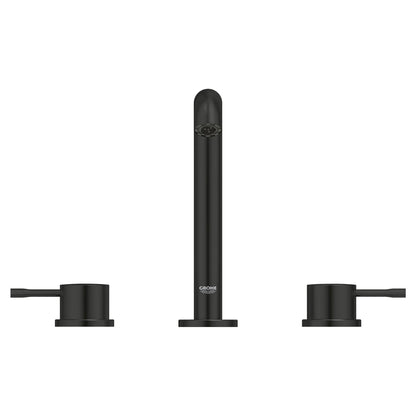 Grohe Essence 8" 1.2 GPM Two-Handle Wall Mount Widespread Matte Black Faucet