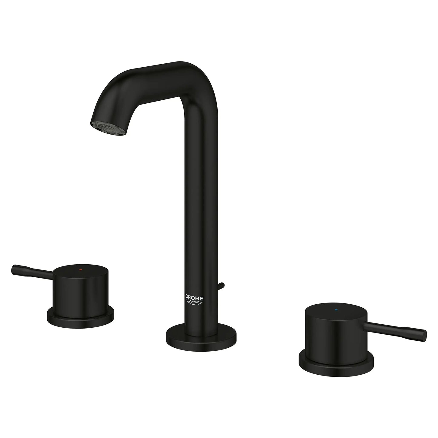 Grohe Essence 8" 1.2 GPM Two-Handle Wall Mount Widespread Matte Black Faucet