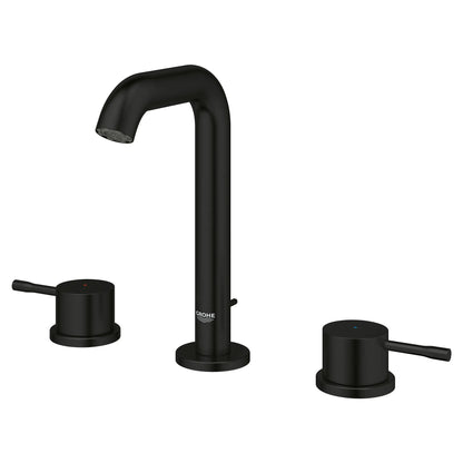 Grohe Essence 8" 1.2 GPM Two-Handle Wall Mount Widespread Matte Black Faucet