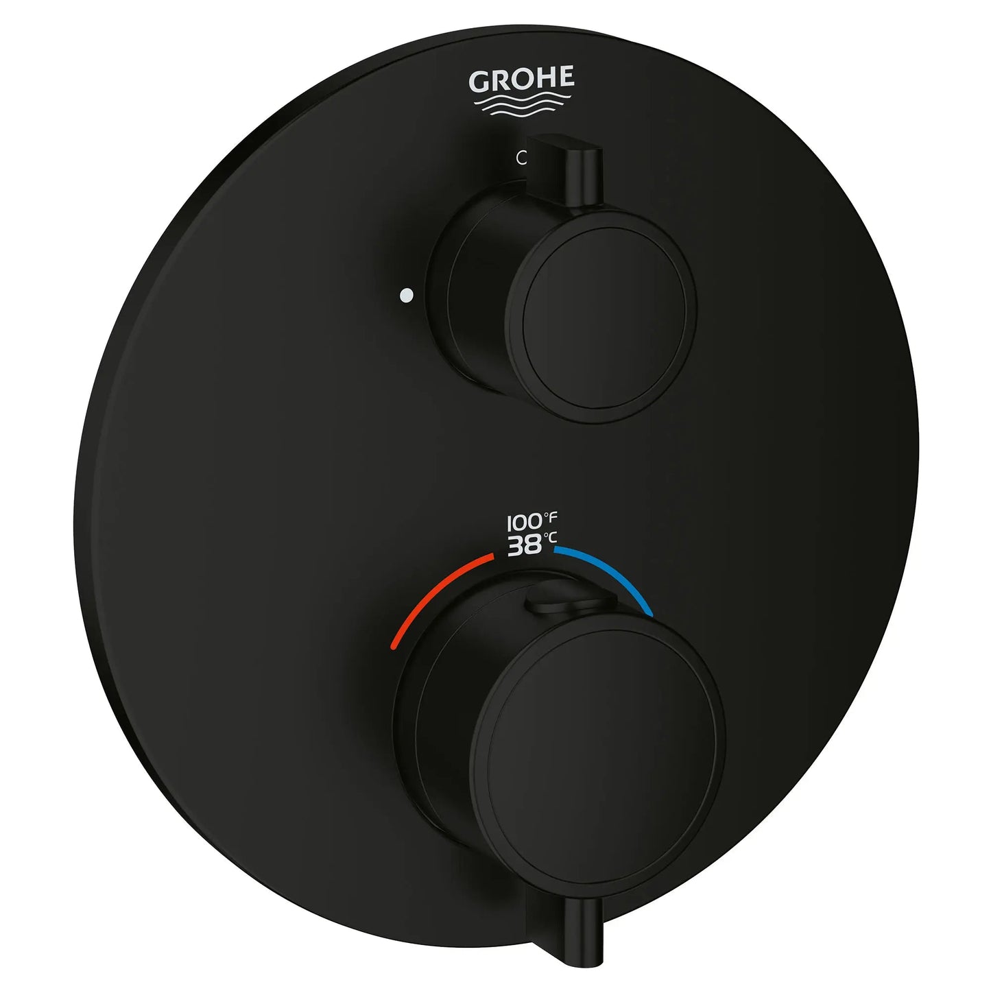 Grohe Grohtherm® Single Function 2-Handle Matte Black Thermostatic Valve Trim