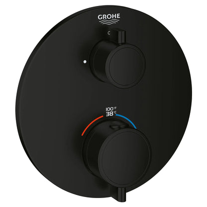 Grohe Grohtherm® Single Function 2-Handle Matte Black Thermostatic Valve Trim