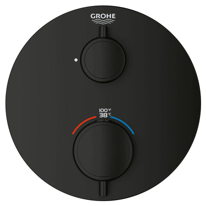 Grohe Grohtherm® Single Function 2-Handle Matte Black Thermostatic Valve Trim