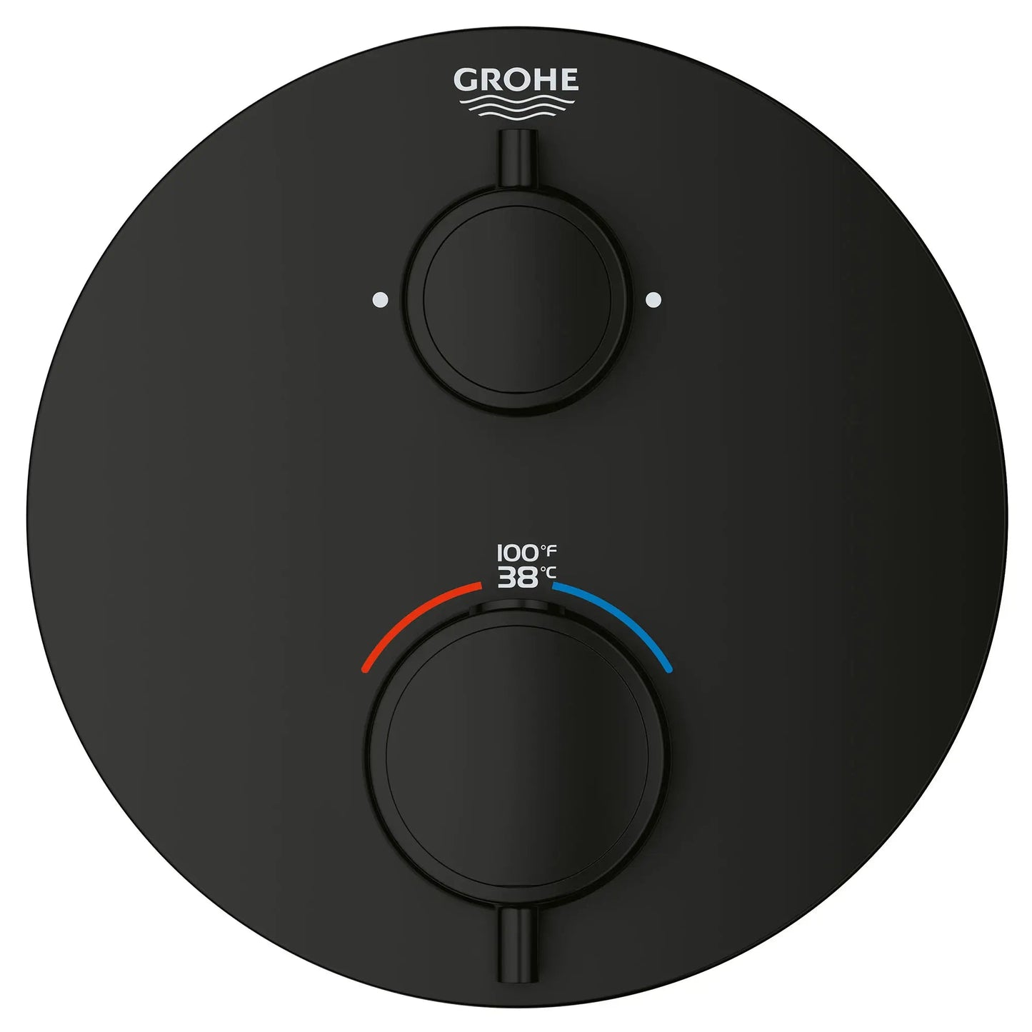 Grohe Grohtherm® Dual Function 2-Handle Thermostatic Matte Black Round Valve Trim